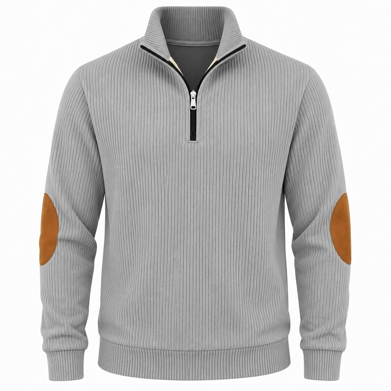 Herren Cord-Pullover mit Viertelreißverschluss - Image 3
