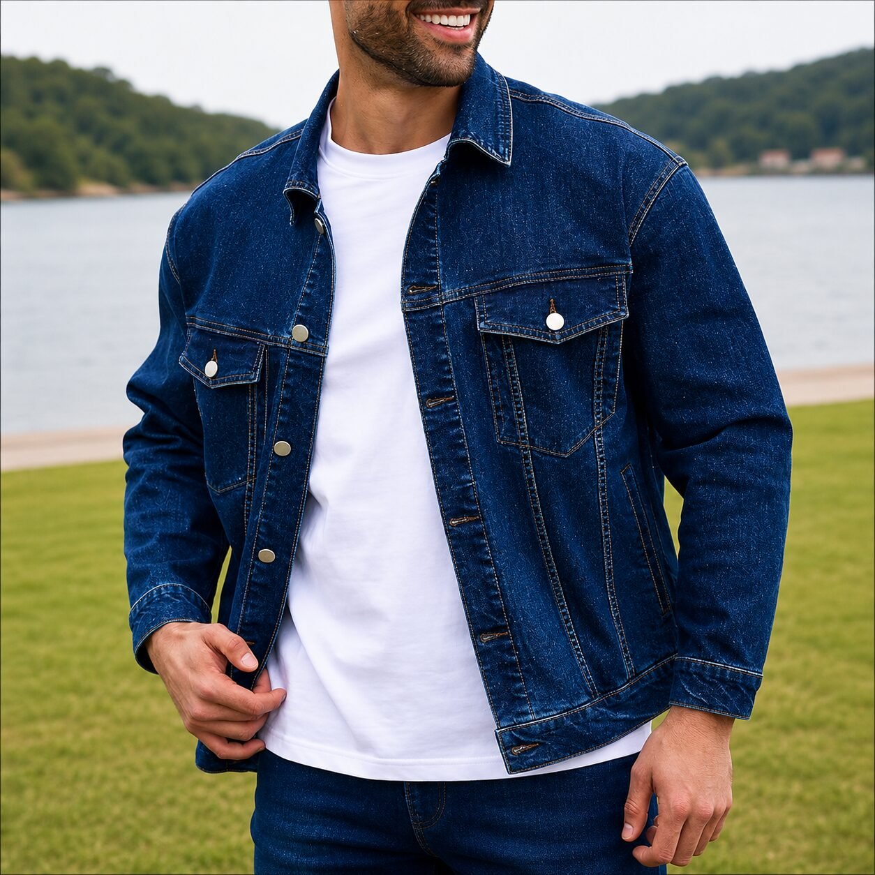 Herren Jeansjacke im Trucker-Stil