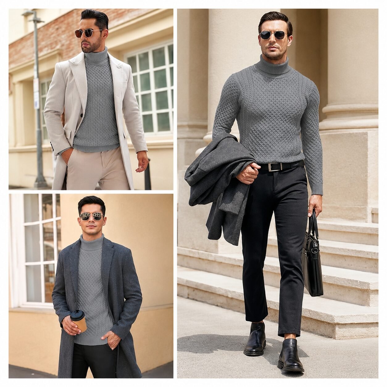 Herren Rollkragen-Strickpullover - Image 4