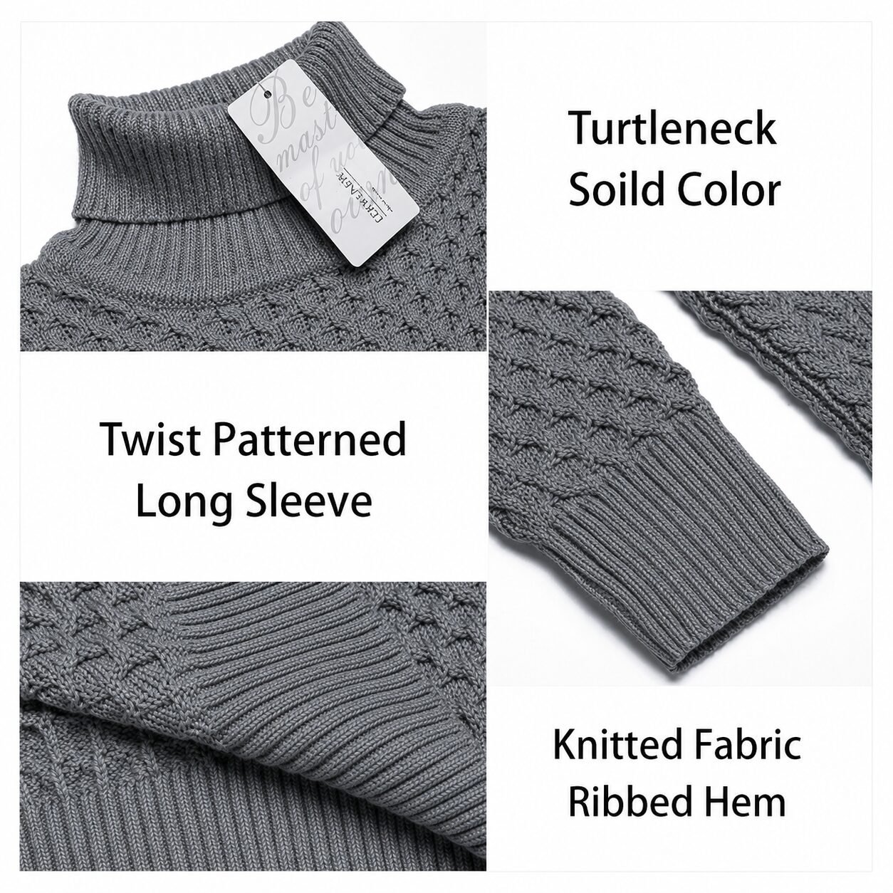 Herren Rollkragen-Strickpullover - Image 3