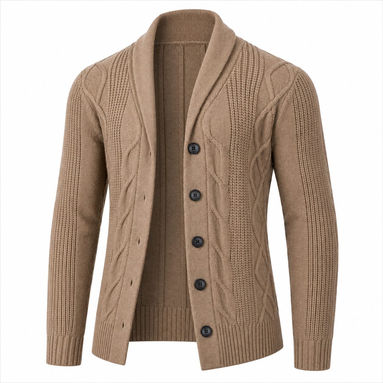 Herren Strick-Cardigan mit Schalkragen