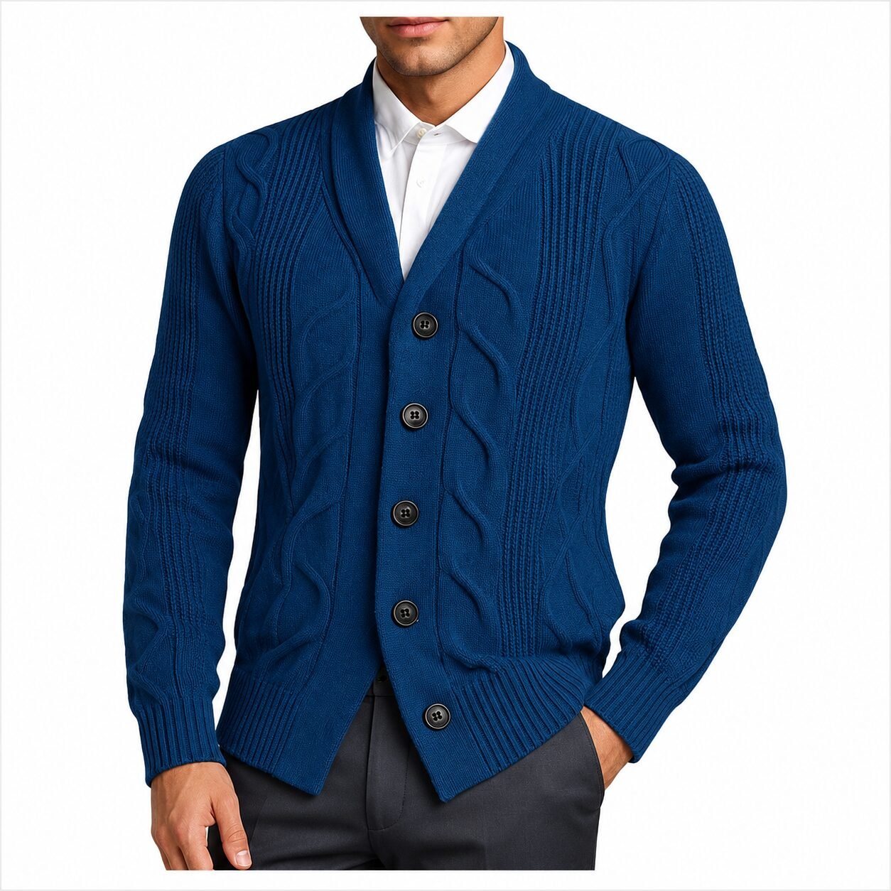 Herren Strick-Cardigan mit Schalkragen - Image 3